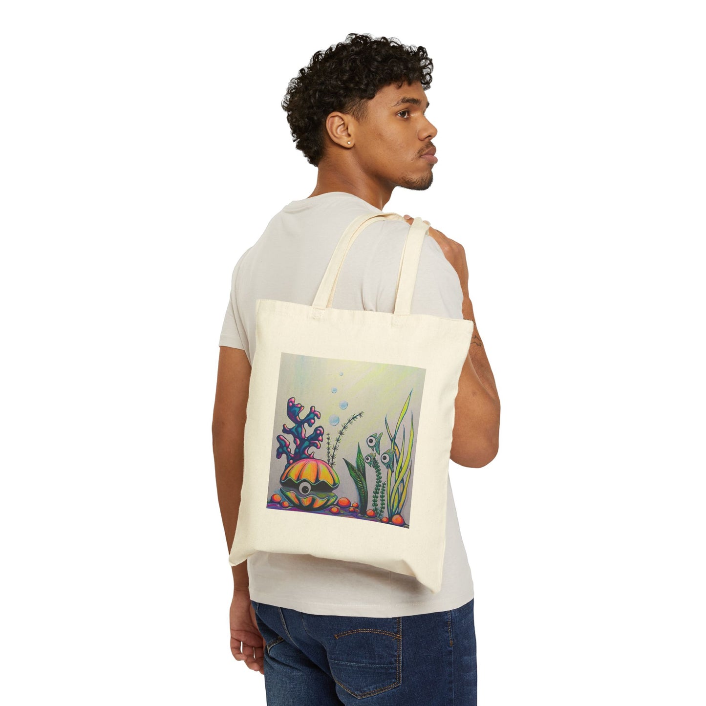 Cyclops Clam Tote Bag, Original Art Bag, Reusable Shopping Tote,  Eco-Friendly