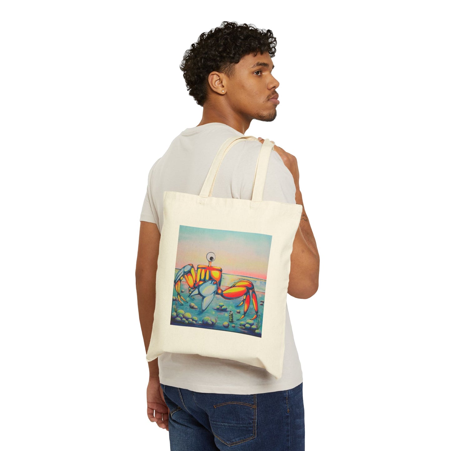 Cyclops Crab Tote Bag, Original Art Bag, Reusable Shopping Tote,  Eco-Friendly