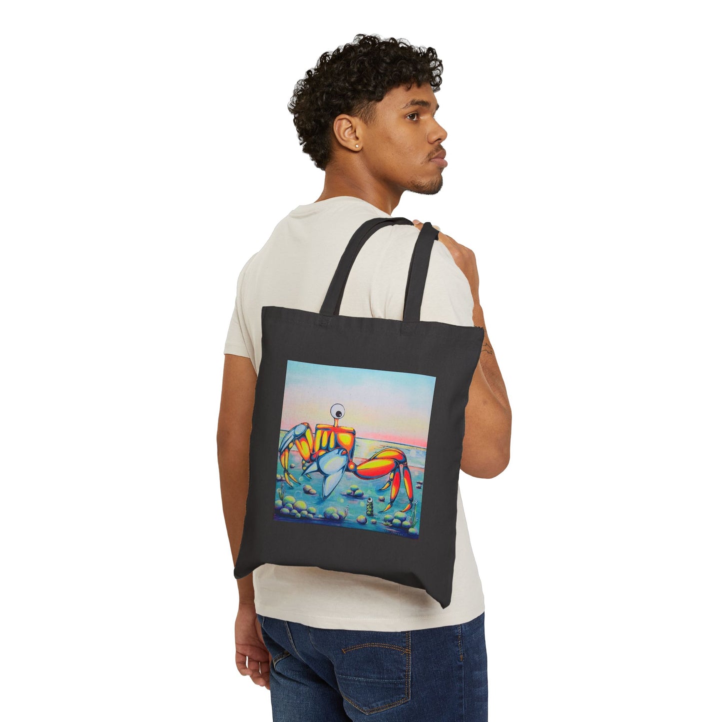 Cyclops Crab Tote Bag, Original Art Bag, Reusable Shopping Tote,  Eco-Friendly